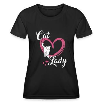 Cat Lady cadeau pour vous mignon propriétaire de chat - T-shirt sport Femme - noir - Devant - AI Model Female 172 light (172cm)