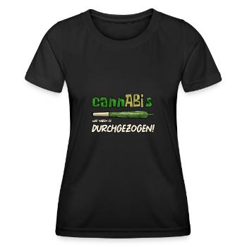 Cannabis Abi - Frauen Funktions-T-Shirt - Schwarz - Vorne - AI Model Female 172 light (172cm)