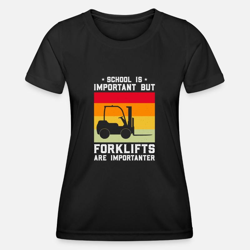 Forklift driver operator funny design - Women's Functional T-Shirt - black