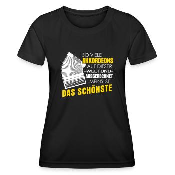 Akkordeon Akkordeonist Zieharmonika - Frauen Funktions-T-Shirt - Schwarz - Vorne - AI Model Female 172 light (172cm)