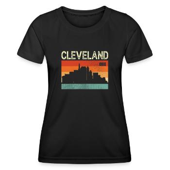 Cleveland Ohio - Frauen Funktions-T-Shirt - Schwarz - Vorne - AI Model Female 172 light (172cm)