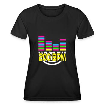 200 BPM Awesome Techno Music Lover Designs - Women's Functional T-Shirt - black - Front - AI Model Female 172 light (172cm)