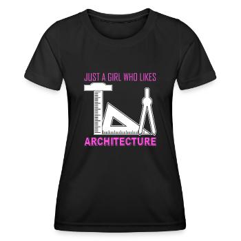 Architekt Architecute Girl Architektur - Frauen Funktions-T-Shirt - Schwarz - Vorne - AI Model Female 172 light (172cm)