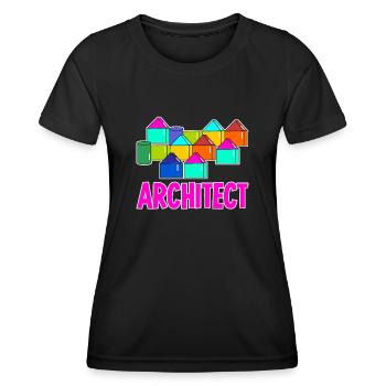 Architekt Bauklötze Bauklotz Architektur - Frauen Funktions-T-Shirt - Schwarz - Vorne - AI Model Female 172 light (172cm)