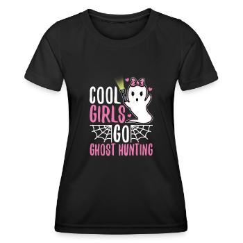 Cool girls go ghost hunting - Women's Functional T-Shirt - black - Front - AI Model Female 172 light (172cm)
