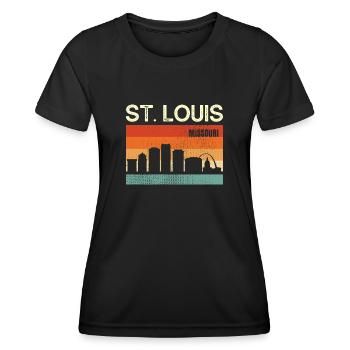 St. Louis Missouri - Frauen Funktions-T-Shirt - Schwarz - Vorne - AI Model Female 172 light (172cm)