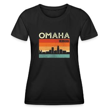 Omaha Nebraska - T-shirt sport Femme - noir - Devant - AI Model Female 172 light (172cm)