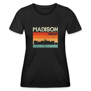 Madison Wisconsin - Women's Functional T-Shirt - black - Front - AI Model Female 172 light (172cm)