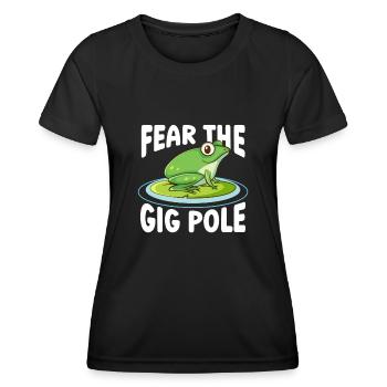Peur Les grenouilles de la perche attrapent les chasseurs de grenouilles - T-shirt sport Femme - noir - Devant - AI Model Female 172 light (172cm)