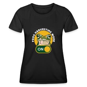 Mode de récolte de grenouilles sur les grenouilles Attraper les chasseurs de grenouilles - T-shirt sport Femme - noir - Devant - AI Model Female 172 light (172cm)