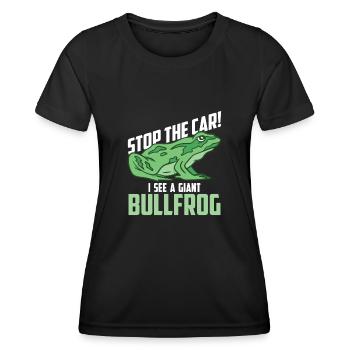 Anhalten! Ich Sehe Einen Riesigen Frosch - Frauen Funktions-T-Shirt - Schwarz - Vorne - AI Model Female 172 light (172cm)
