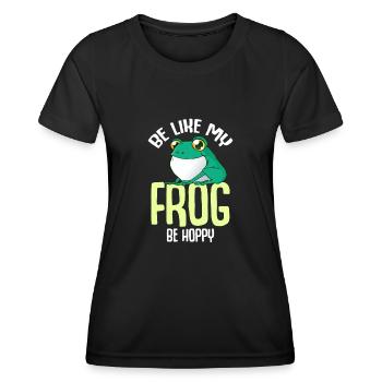 Soyez comme ma grenouille Soyez Hoppy Frog Catcher - T-shirt sport Femme - noir - Devant - AI Model Female 172 light (172cm)