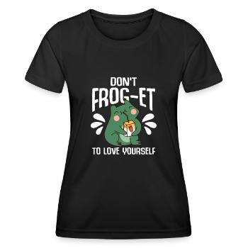 Ne vous aimez pas Frog-Et pour vous aimer Frog Hunter - T-shirt sport Femme - noir - Devant - AI Model Female 172 light (172cm)