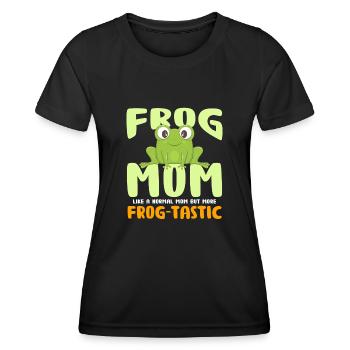 Maman grenouille comme une maman ordinaire mais plus frog-tastic - T-shirt sport Femme - noir - Devant - AI Model Female 172 light (172cm)