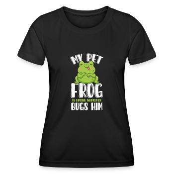 My frog is whatever bugs him - Women's Functional T-Shirt - black - Front - AI Model Female 172 light (172cm)