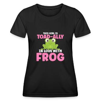 Cette fille est une alliée de crapaud amoureuse de sa grenouille - T-shirt sport Femme - noir - Devant - AI Model Female 172 light (172cm)