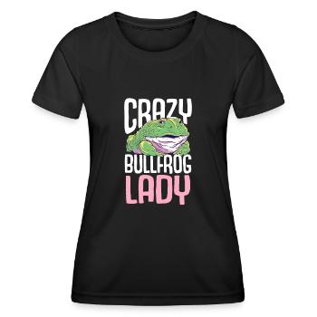 Crazy Bullfrog Lady Frog Hunter - Women's Functional T-Shirt - black - Front - AI Model Female 172 light (172cm)