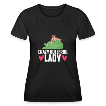 Crazy Bullfrog Lady Frog Hunter - Women's Functional T-Shirt - black - Front - AI Model Female 172 light (172cm)