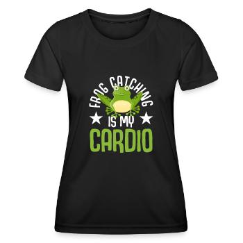 La chasse aux grenouilles est mon chasseur de grenouilles cardio - T-shirt sport Femme - noir - Devant - AI Model Female 172 light (172cm)