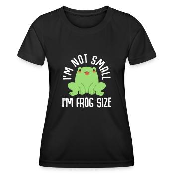 Je ne suis pas petit, je suis de la taille d’une grenouille - T-shirt sport Femme - noir - Devant - AI Model Female 172 light (172cm)