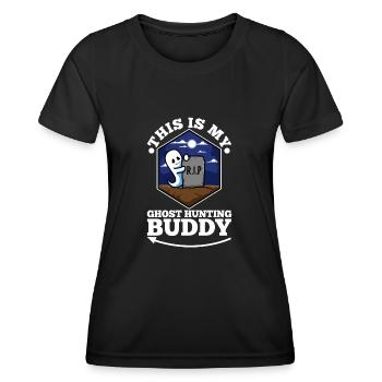 C’est mon copain de chasse aux fantômes - T-shirt sport Femme - noir - Devant - AI Model Female 172 light (172cm)