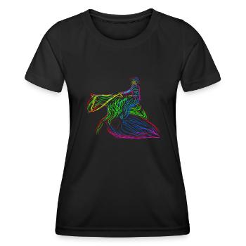 Reining dressage équitation colorée équitation western - T-shirt sport Femme - noir - Devant - AI Model Female 172 light (172cm)