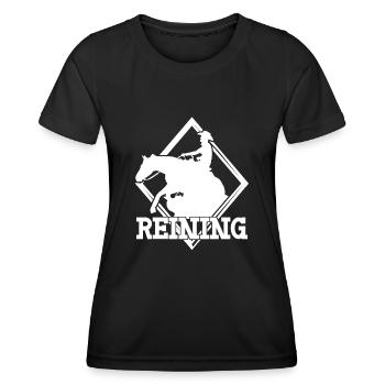 Cavaliers de Reining Riding Western Riding - T-shirt sport Femme - noir - Devant - AI Model Female 172 light (172cm)