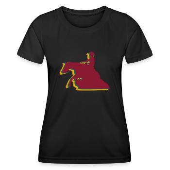 Reining Rider Horse Retro Western Riding - T-shirt sport Femme - noir - Devant - AI Model Female 172 light (172cm)