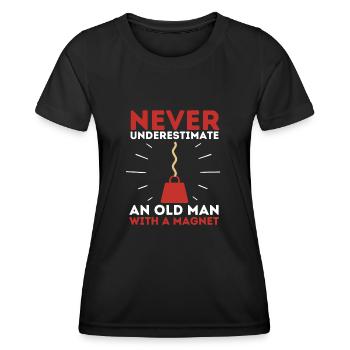 Aimant de pêche Aimant Fisher Pêcheur - T-shirt sport Femme - noir - Devant - AI Model Female 172 light (172cm)