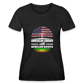 Melanin African American African American Woman - Women's Functional T-Shirt - black - Front - AI Model Female 172 light (172cm)