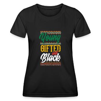 Melanin African American African American Woman - Women's Functional T-Shirt - black - Front - AI Model Female 172 light (172cm)