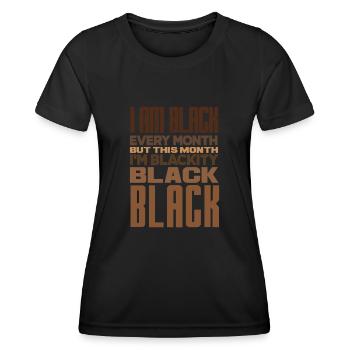 Melanin African American African American Woman - Women's Functional T-Shirt - black - Front - AI Model Female 172 light (172cm)