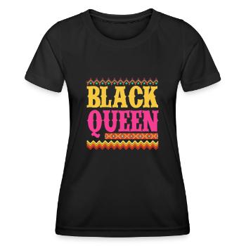 Melanin African American African American Woman - Women's Functional T-Shirt - black - Front - AI Model Female 172 light (172cm)