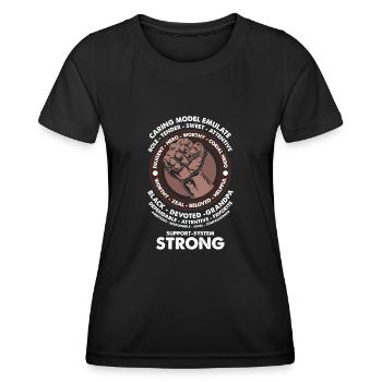 Melanin African American African American Woman - Women's Functional T-Shirt - black - Front - AI Model Female 172 light (172cm)