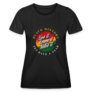 Melanin African American African American Woman - Women's Functional T-Shirt - black - Front - AI Model Female 172 light (172cm)