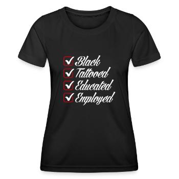 Melanin African American African American Woman - Women's Functional T-Shirt - black - Front - AI Model Female 172 light (172cm)