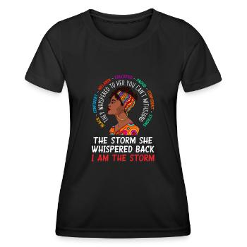 Melanin African American African American Woman - Women's Functional T-Shirt - black - Front - AI Model Female 172 light (172cm)