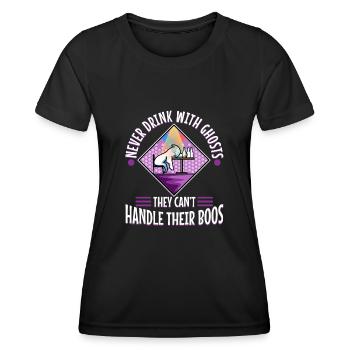 Ne buvez jamais avec des fantômes qu’ils ne peuvent pas gérer - T-shirt sport Femme - noir - Devant - AI Model Female 172 light (172cm)