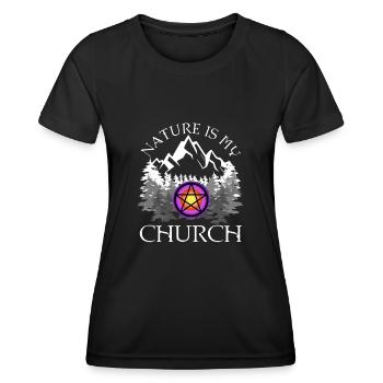 La nature est mon église - T-shirt sport Femme - noir - Devant - AI Model Female 172 light (172cm)