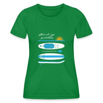 Stand Up Paddling - Frauen Funktions-T-Shirt - Kelly Green - Vorne - AI Model Female 172 dark (172cm)