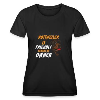 Rottweiler Geschenk für Hunde Fans Rottweiler - Frauen Funktions-T-Shirt - Schwarz - Vorne - AI Model Female 172 light (172cm)