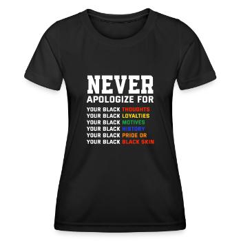 Melanin African American African American Woman - Women's Functional T-Shirt - black - Front - AI Model Female 172 light (172cm)