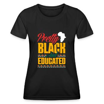 Melanin African American African American Woman - Women's Functional T-Shirt - black - Front - AI Model Female 172 light (172cm)