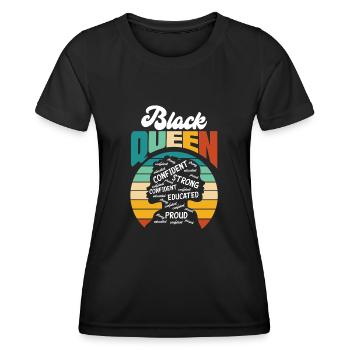 Melanin African American African American Woman - Women's Functional T-Shirt - black - Front - AI Model Female 172 light (172cm)