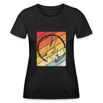 Friedenszeichen - Peace Frieden - Frauen Funktions-T-Shirt - Schwarz - Vorne - AI Model Female 172 light (172cm)