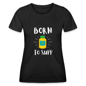 Supplémentation Haltérophilie Joint Supplément - T-shirt sport Femme - noir - Devant - AI Model Female 172 light (172cm)