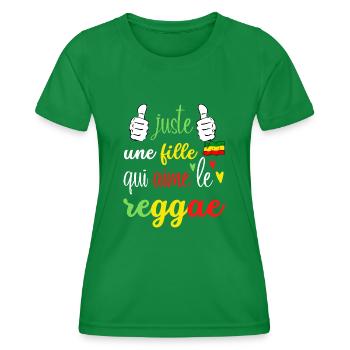 juste une fille qui aime le reggae - T-shirt sport Femme - vert - Devant - AI Model Female 172 dark (172cm)