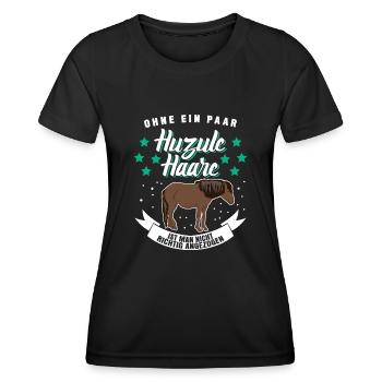 Huzule Reiter Pferd - Frauen Funktions-T-Shirt - Schwarz - Vorne - AI Model Female 172 light (172cm)