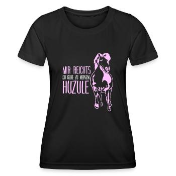 Huzule Spruch mit Pferd - Frauen Funktions-T-Shirt - Schwarz - Vorne - AI Model Female 172 light (172cm)