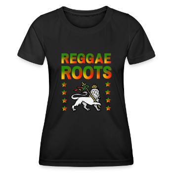 Reggae Roots Lion of Judah - T-shirt sport Femme - noir - Devant - AI Model Female 172 light (172cm)